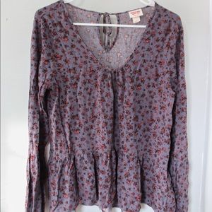 Mossimo Supply Co. V-Neck Floral Blouse